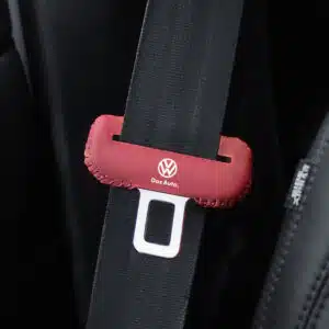 VW seat belt buckle cover in red — scratch-resistant OEM-style snap-on protection