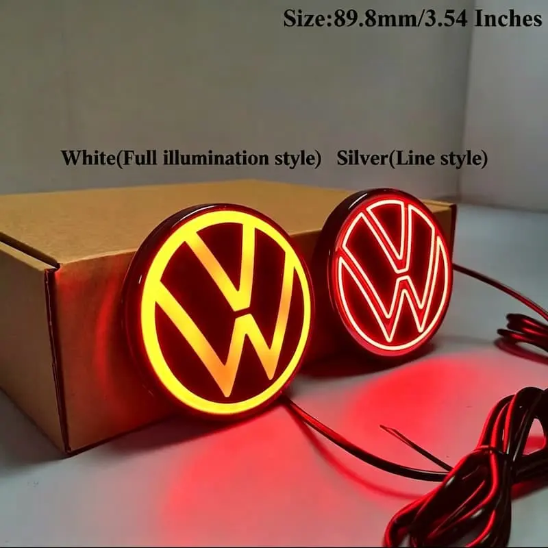 VW Passat Rear Red LED Emblem (2020–2024) 4 VW Passat LED Rear Emblem with Full illumination and line logo design
