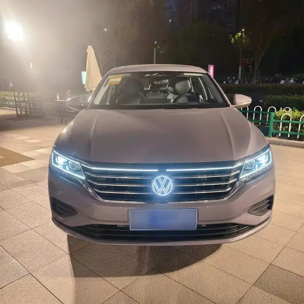 VW Passat LED Emblem (2016–2022) | Illuminated Badge — Line & Full Style 1 VW Passat LED Emblem installed on front grille