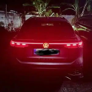 VW Tiguan rear LED emblem 2012–2025 illuminated Red VW roundel on tailgate