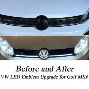 VW Golf MK6 light up emblem 2008–2013 illuminated white LED badge on MK6 front grille