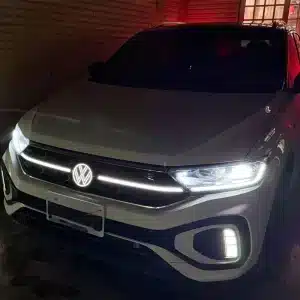 VW T-Roc light up emblem illuminated white LED front badge on grille